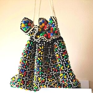 Beaded Drawstring Purse | Reversible inside out flexibility